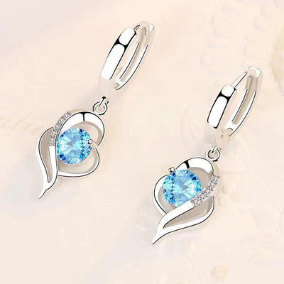 Eclipse Heart Drop Earrings | White Gold 18k