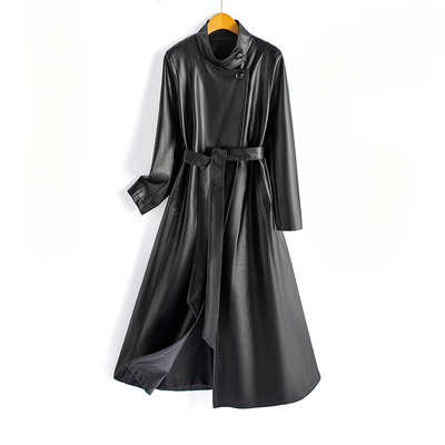 Claire Leather Wrap Coat