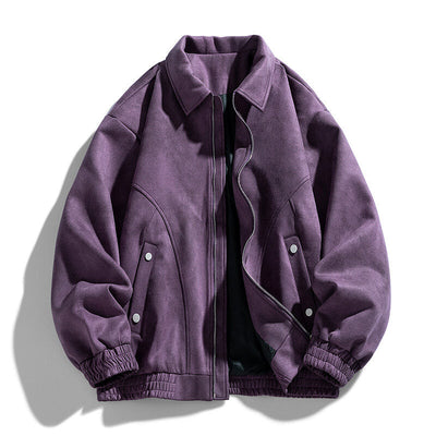 Novel Suede Bomber Jacket