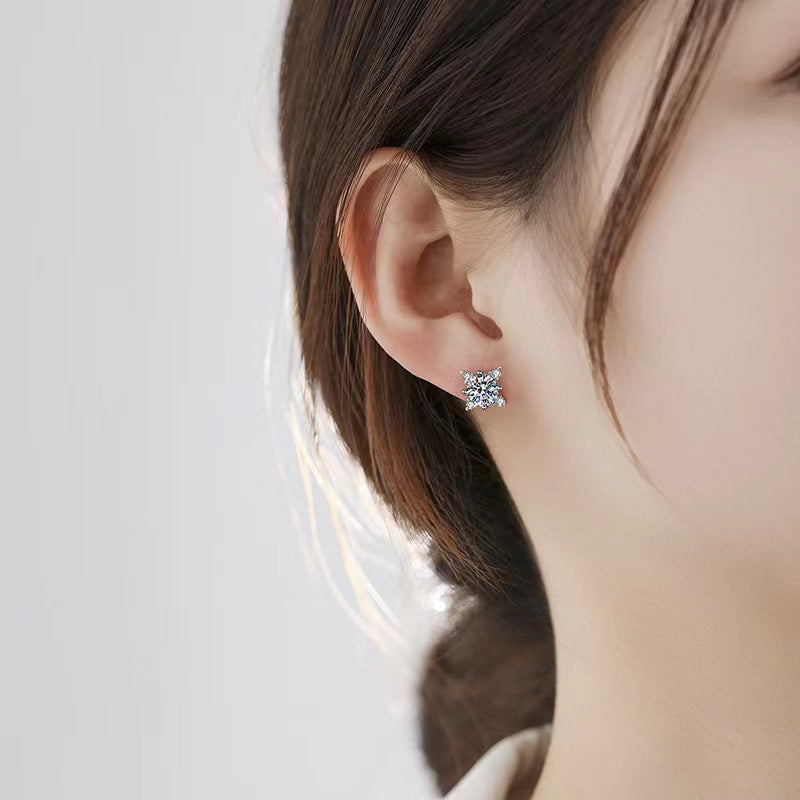 Aurelie flower earrings | White gold 16k