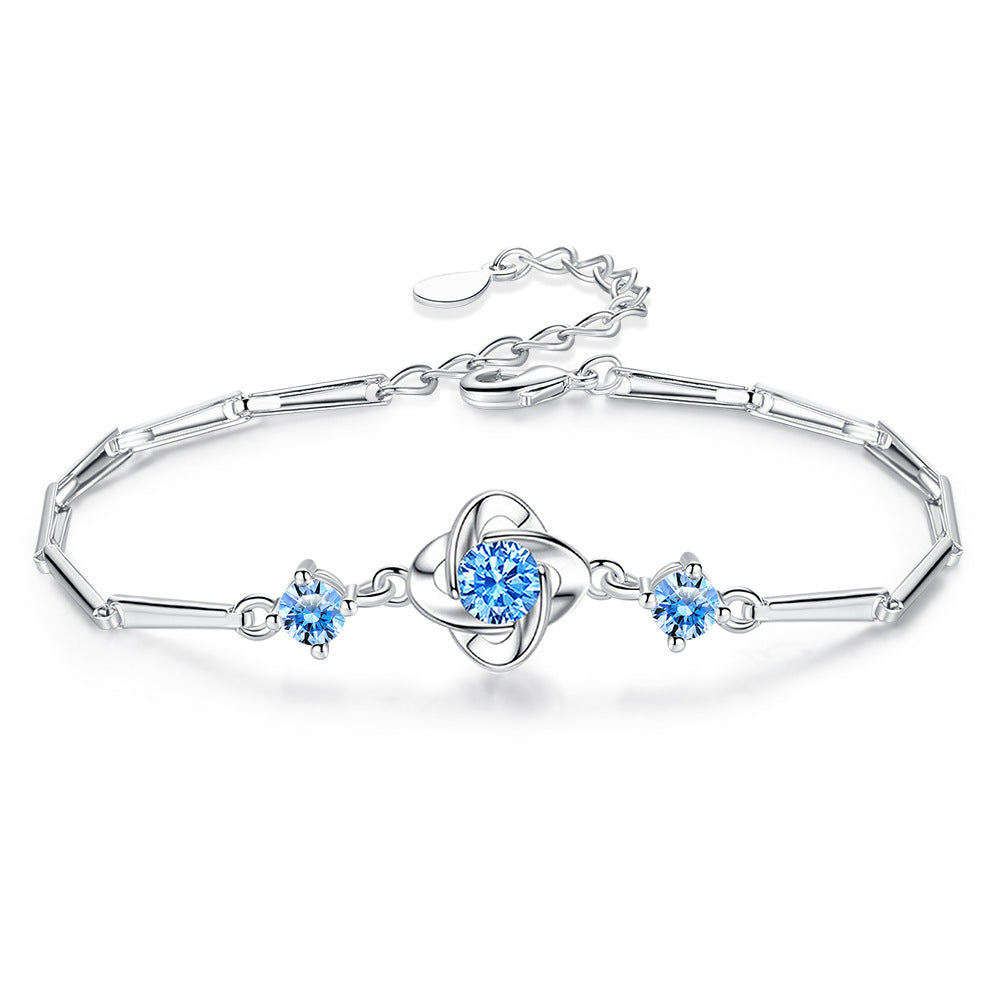 Seren Clover Loop Set Blue | White Gold 16k