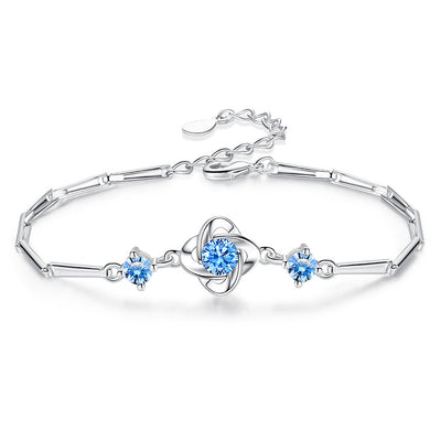 Seren Clover Loop Set Blue | White Gold 16k