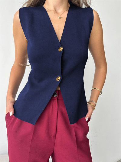 Gaby | Sleeveless Button Top