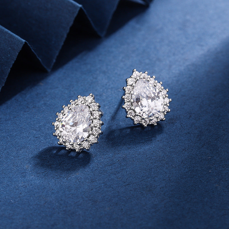 Aria Teardrop White Set | White Gold 16k