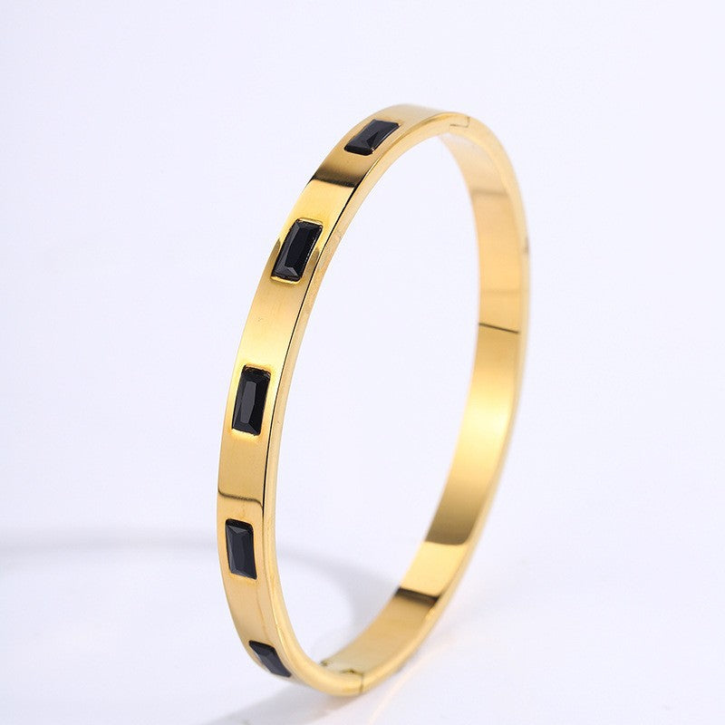 Renata Scarlatti Bracelet Black | Gold 16k