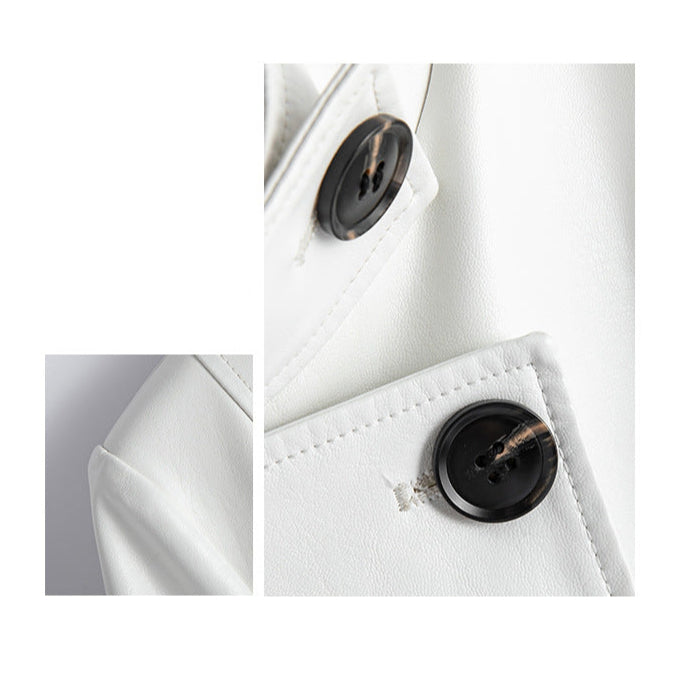 Claire Leather Wrap Coat