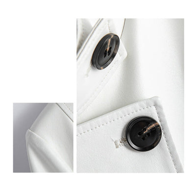 Claire Leather Wrap Coat