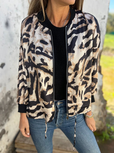 NORTHLINE STUDIO | ANIMAL PRINT BOMBER JACKET