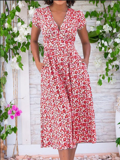 Alexa | Button-Front Midi Dress