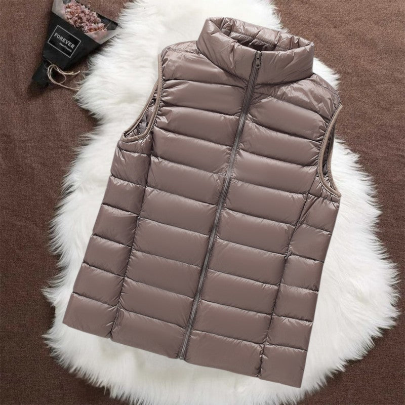 THE ELARA PUFFER VEST | CHAMPAGNE