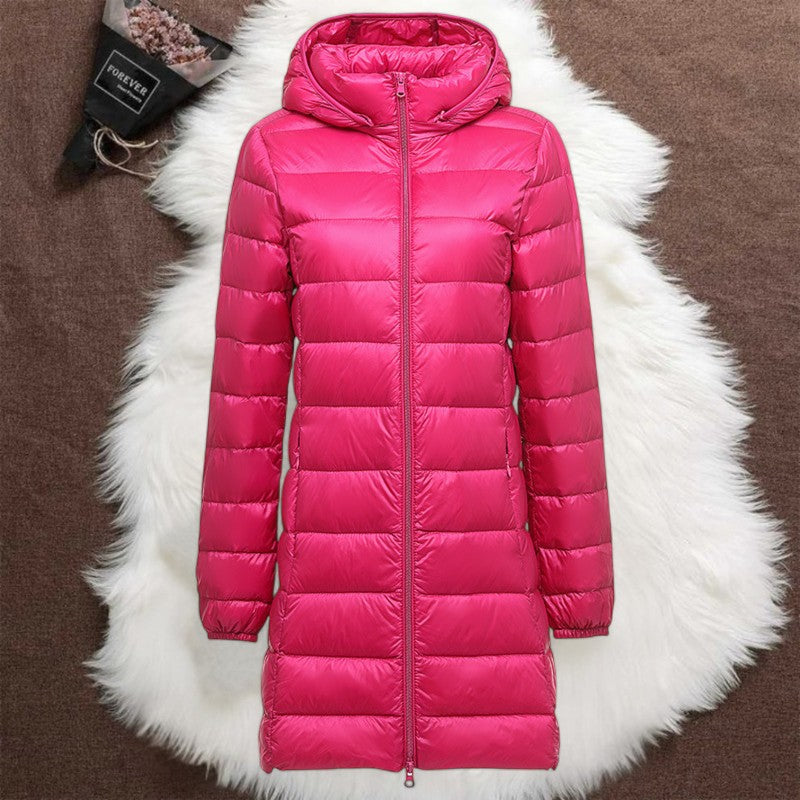 THE LIORA LONG PUFFER COAT | PINK