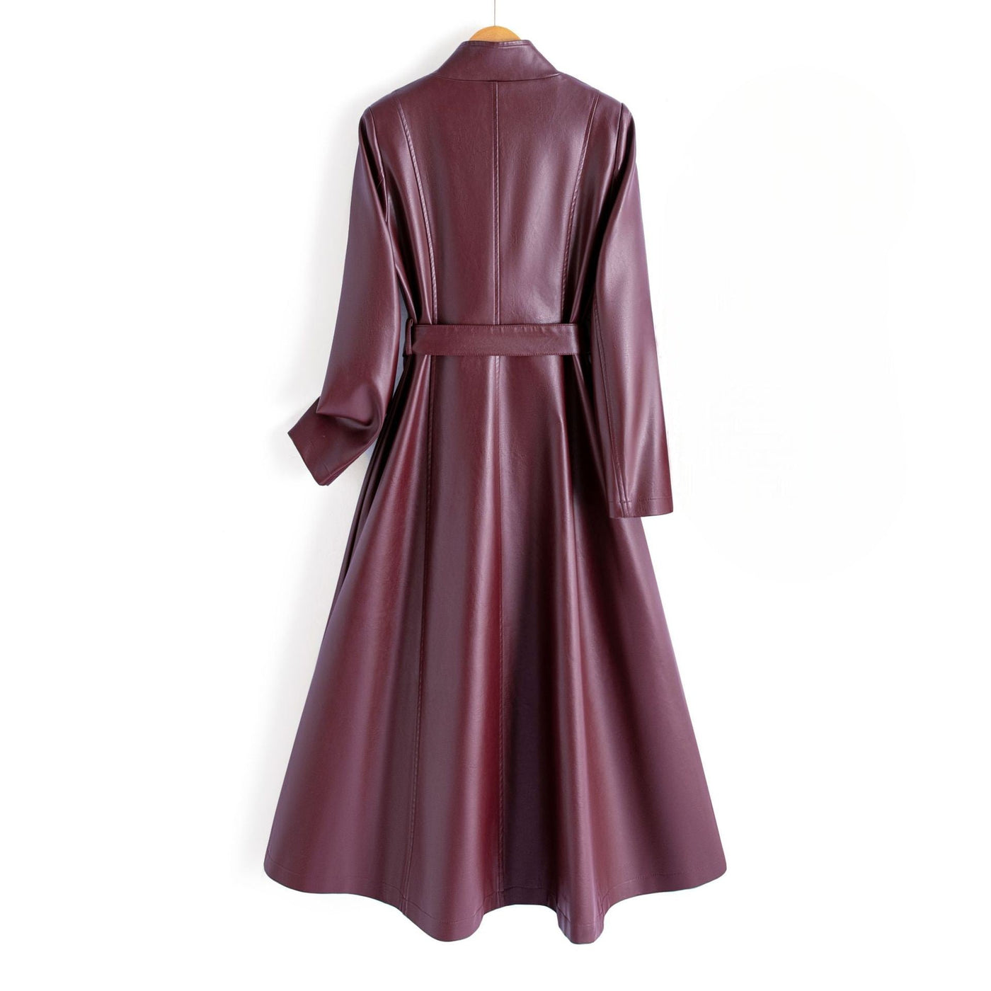 Claire Leather Wrap Coat