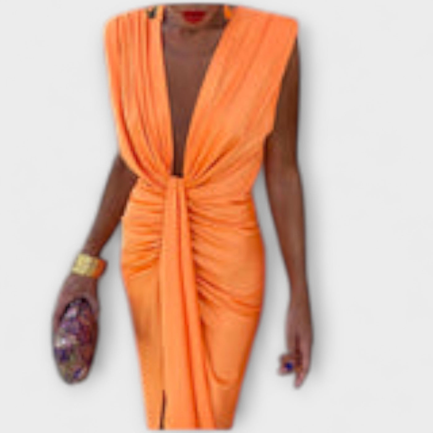 Leonora - Sophisticated Deep V-Neck Dress