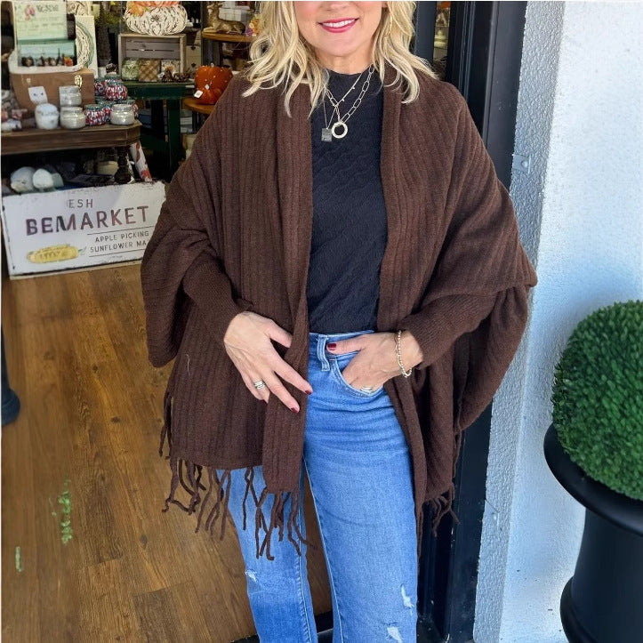 Arlena™ | Cozy Fringe Knit Cardigan