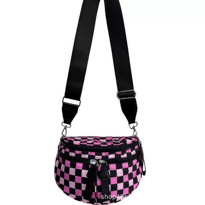 Cross Body Checkered Bum Sling Bag
