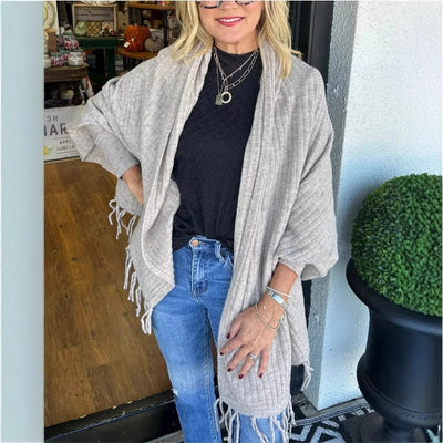 Arlena™ | Cozy Fringe Knit Cardigan