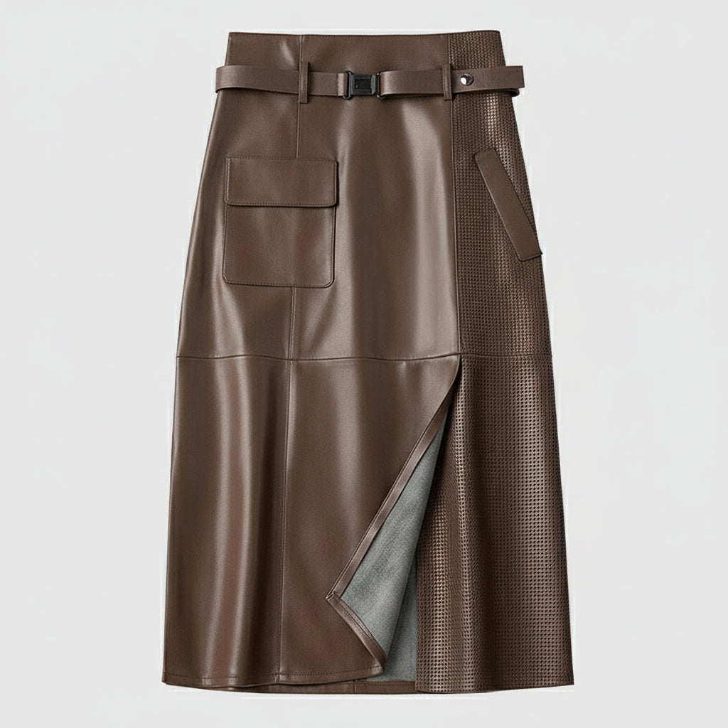 Vella Sheepskin Leather Skirt