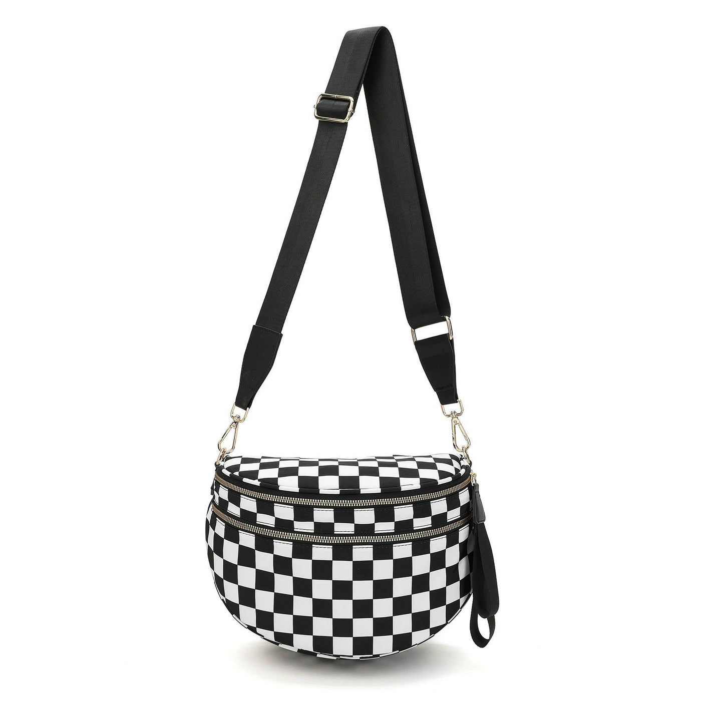 Cross Body Checkered Bum Sling Bag