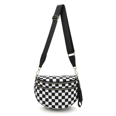Cross Body Checkered Bum Sling Bag