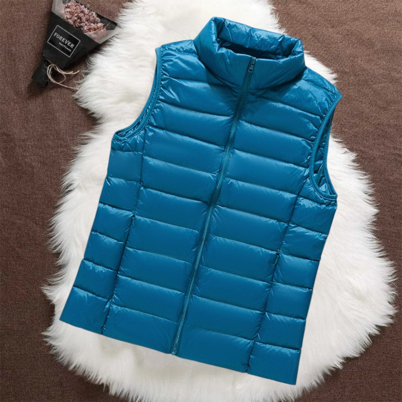 THE ELARA PUFFER VEST | SKY BLUE