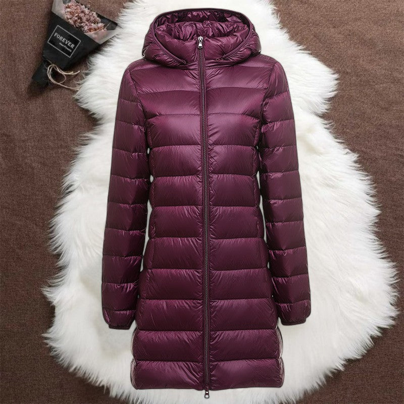 THE LIORA LONG PUFFER COAT | PURPLE