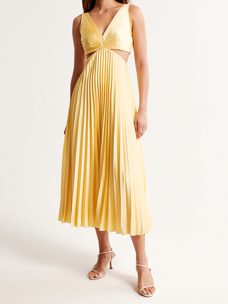Sarai | Trendy V-Neck Solid Color Maxi Dress
