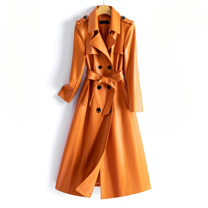 Heliana Leather Trench Coat