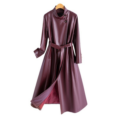 Claire Leather Wrap Coat