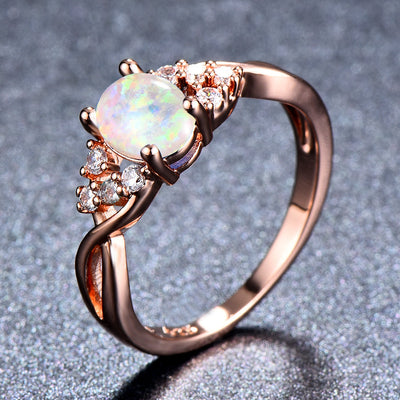 Sylva Moonhart White Ring | Rose Gold 14k