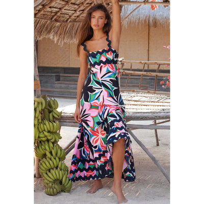 Wrenley - Boho Slash Neck Maxi Dress