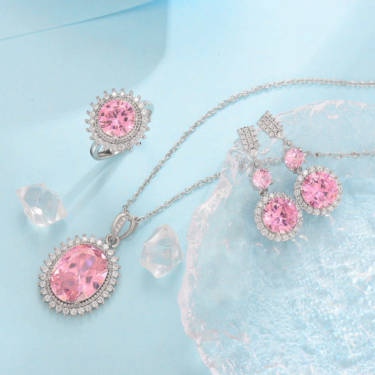 Aurielle Solwyn Pink Set | White Gold 16k