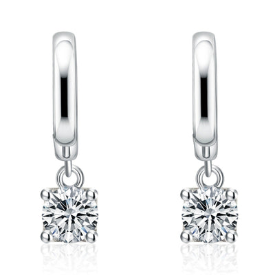 Aurora Square Drop Earrings | White gold 16k