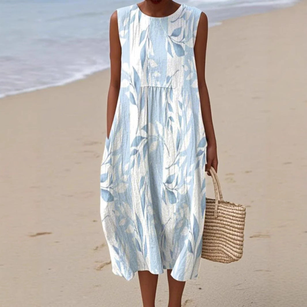 Hailey | Elegant Leaf Print Dress