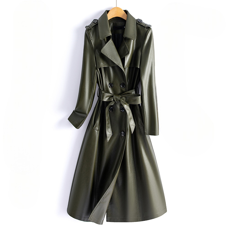 Heliana Leather Trench Coat