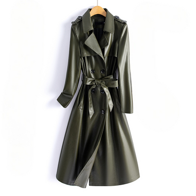 Heliana Leather Trench Coat