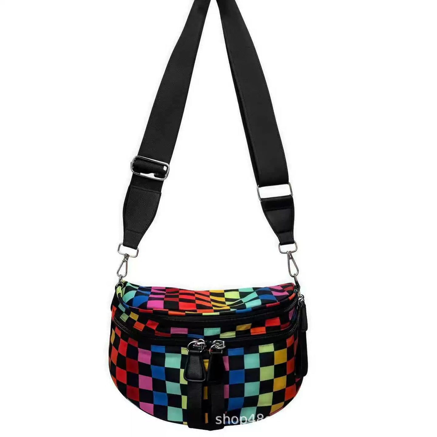 Cross Body Checkered Bum Sling Bag