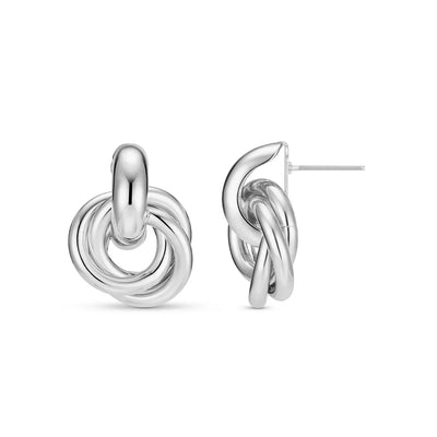 Statement Interlocking Earrings | White Gold 14k
