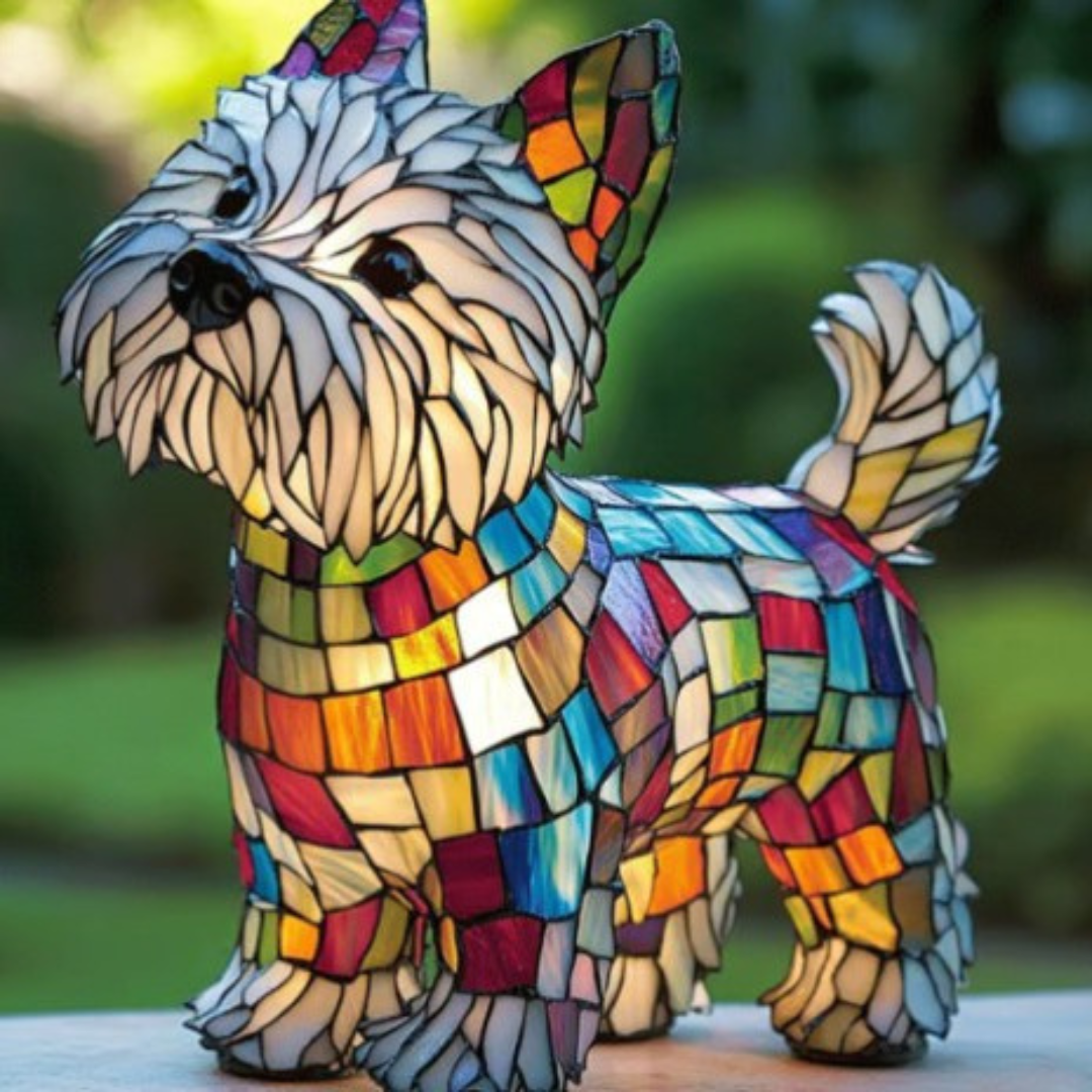 Max | Magisk Colorful Glass Dog Lamp