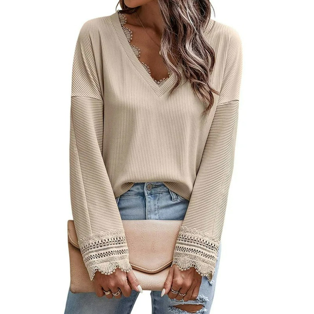 Olivia™ - Stylish V-Neck Long-Sleeved Sweater