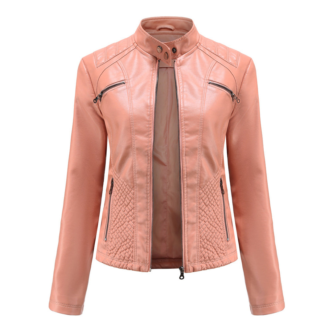 Heather | Women’s Classic Zip-up Biker Jacket