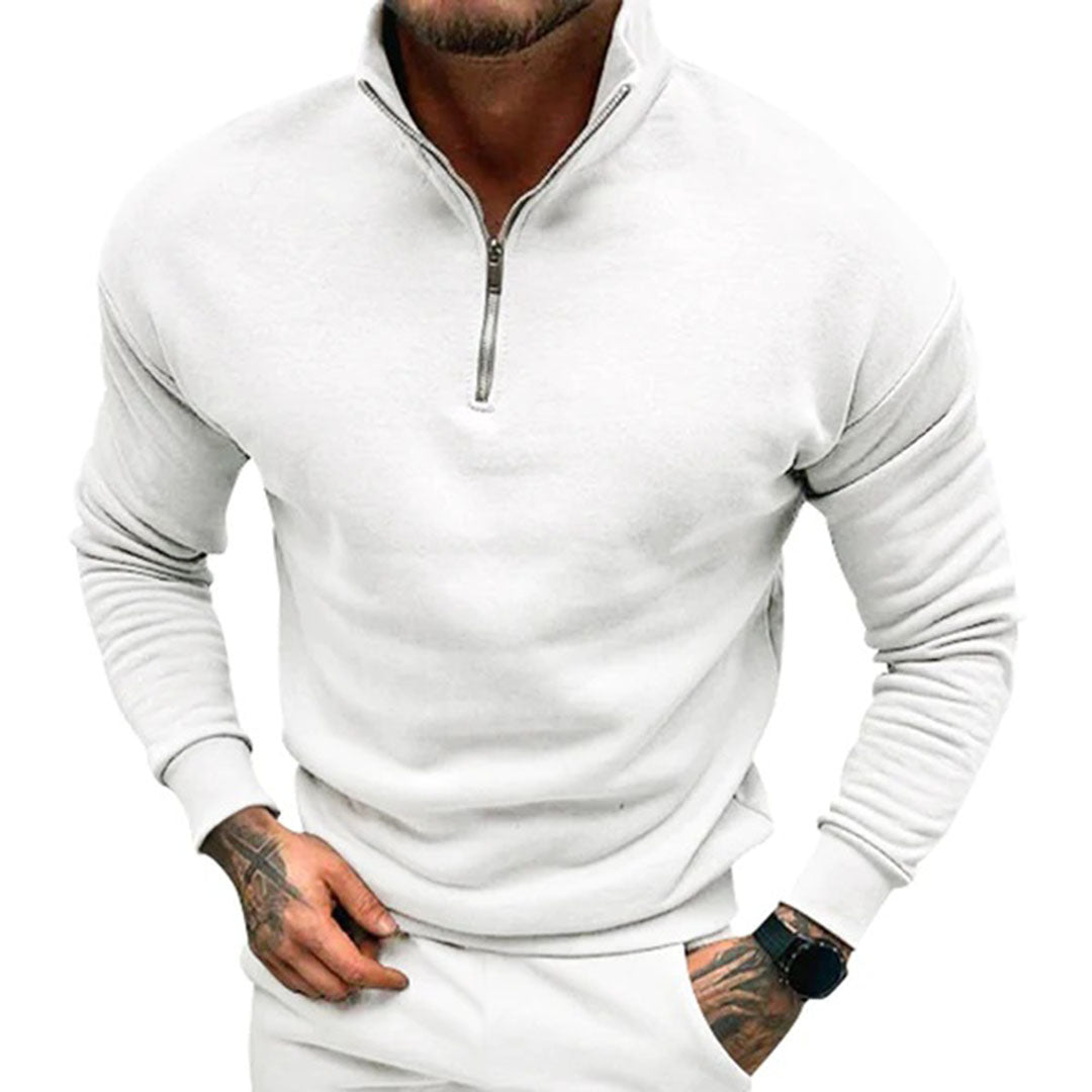 Avencea - Men's Sweater with Half Zipper