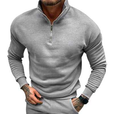 Avencea - Men's Sweater with Half Zipper