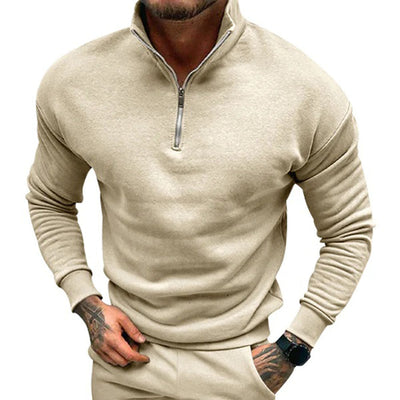 Avencea - Men's Sweater with Half Zipper