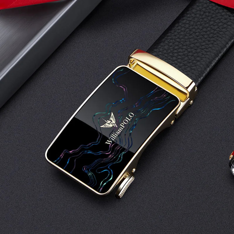 "Black Diamond" Leather Business Belt