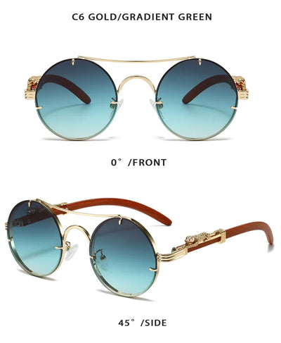 Nerio Tavolaro Vintage Round Baroque Sunglasses