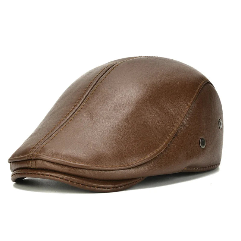 "Fredo" Leather Flat Cap