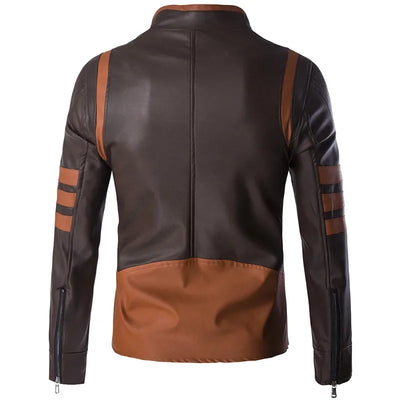 "Maverick Rider" Striped Leather Jacket
