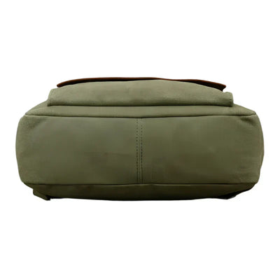 Genuine Leather & Canvas Rucksack | Vintage College Laptop Backpack