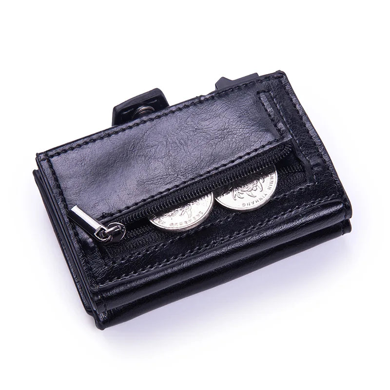 Vinthentic RFID Pop-Up Leather Slim Wallet for Men
