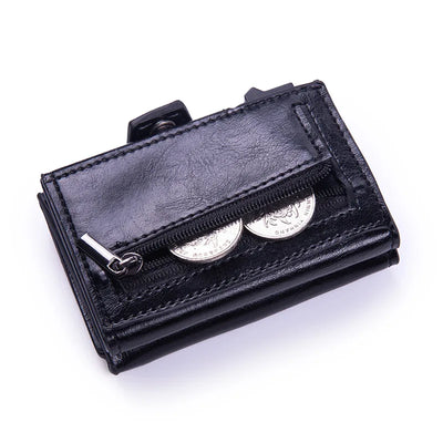 Vinthentic RFID Pop-Up Leather Slim Wallet for Men